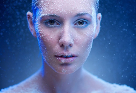 замерзло лицо